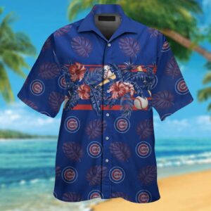 Chicago Cubs Hawaiian Shirt Set for Men Women Kids – Short Sleeve Button Up Tropical Aloha MTE011