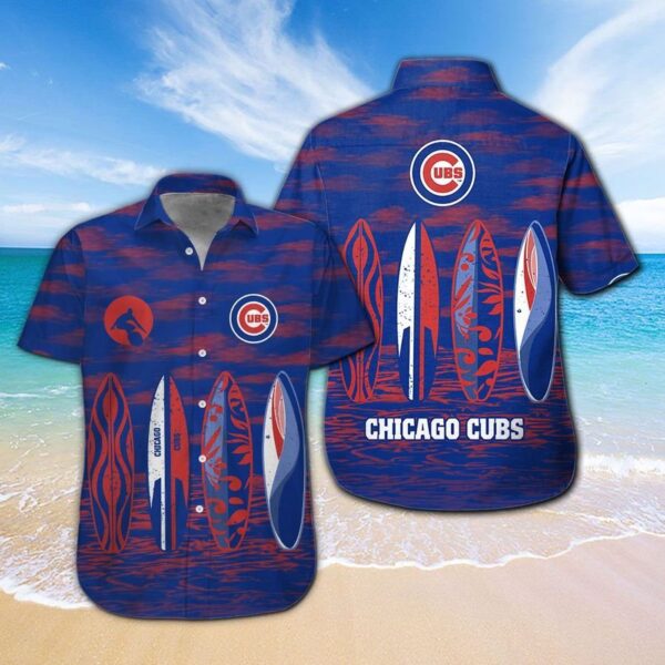 Chicago Cubs Tropical Aloha Hawaiian Shirt Set – Short Sleeve Button Up for Men Women Kids