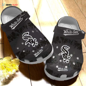 Chicago White Sox Black Grey Clogs Shoes Crocband Clog Comfortable Water Shoes