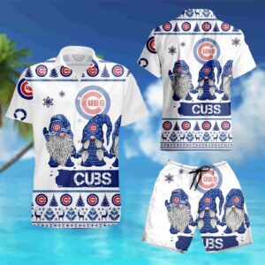 Chicago Cubs Christmas Gnomes Ugly Sweatshirt & 3D Hawaiian Shirt Combo