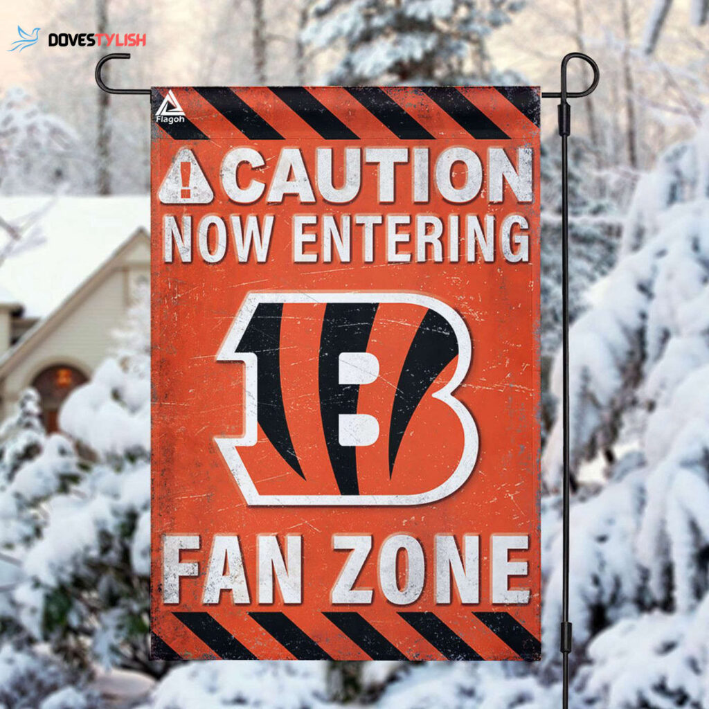 Cincinnati Bengals Fan Zone Flag, NFL Welcome Sport Flag – House Garden Decor Gift