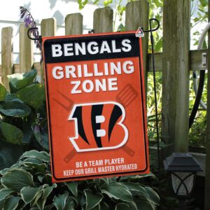 Cincinnati Bengals Grilling Zone Flag, Bengals Football Fans BBQ Flag – House Garden Decor Gift