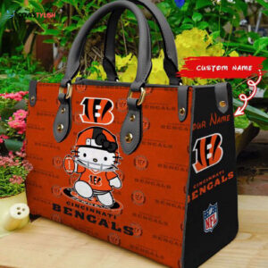 Cincinnati Bengals Kitty Women Custom Name Leather Hand Bag