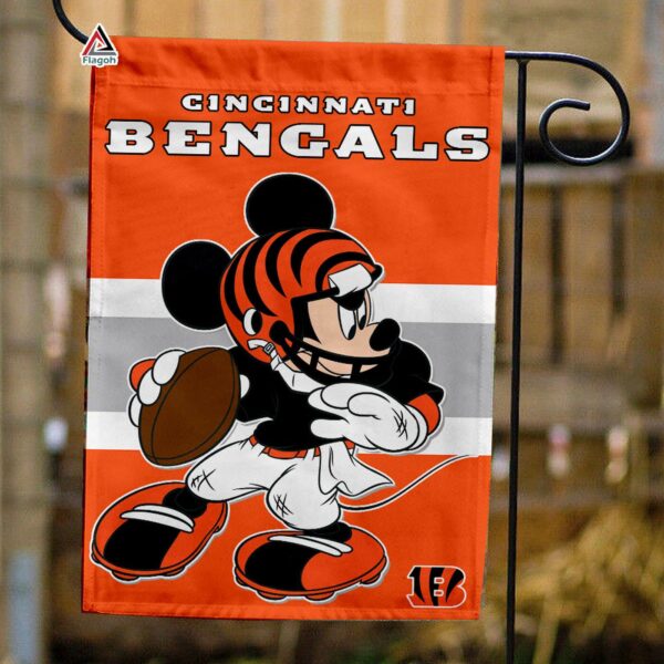 Cincinnati Bengals x Mickey Football Flag, NFL Premium Flag – House Garden Decor Gift