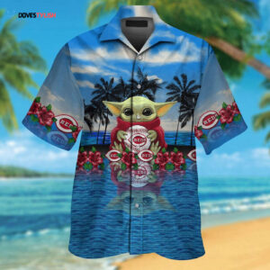 Cincinnati Reds Baby Yoda Hawaiian Shirt - Official MLB Merchandise