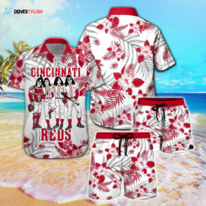 Cincinnati Reds & Kiss Hawaiian Shirt - Official MLB Merchandise