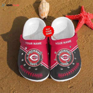 Cincinnati Reds Logo Custom Name Clogs Shoes Classic Clogs Shoes In Red Black