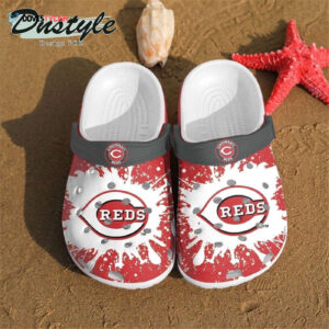 Cincinnati Reds Logo Pattern Clogs Shoes Classic Clogs Shoes In White & Red