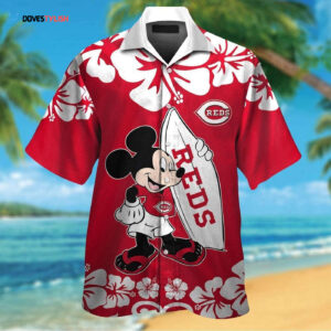 Cincinnati Reds Mickey Mouse Hawaiian Shirt Set - Men Women Kids