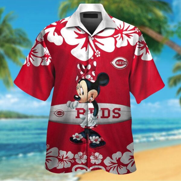 Cincinnati Reds Minnie Mouse Hawaiian Shirt Set for Men Women Kids