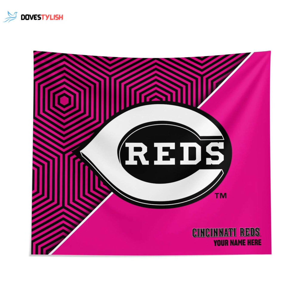 Custom Cincinnati Reds Pink Implosion Tapestry – Personalized Decor
