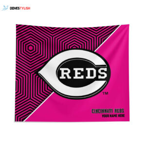 Custom Cincinnati Reds Pink Implosion Tapestry - Personalized Decor