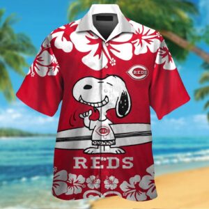 Cincinnati Reds Snoopy Hawaiian Shirt Set for Men Women Kids