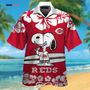 Cincinnati Reds Snoopy Hawaiian Shirt Set for Men Women Kids