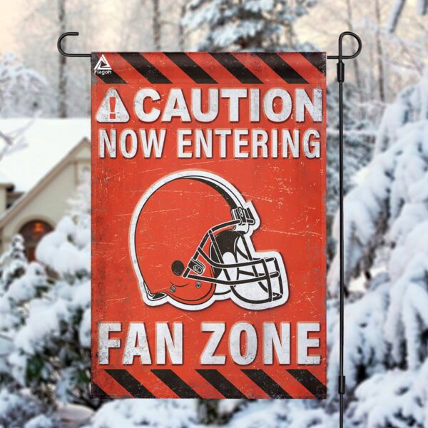 Cleveland Browns Fan Zone Flag, NFL Welcome Sport Flag – House Garden Decor Gift