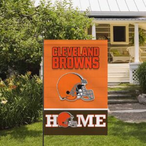Cleveland Browns Football Flag, Brownie the Elf Mascot Personalized Football Fan Welcome Flags, Custom Family Name NFL Decor – House Garden Decor Gift