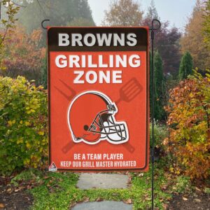 Cleveland Browns Grilling Zone Flag, Browns Football Fans BBQ Flag – House Garden Decor Gift
