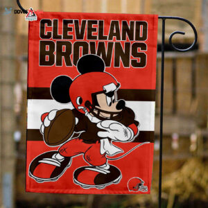 Cleveland Browns x Mickey Football Flag, NFL Premium Flag - House Garden Decor Gift