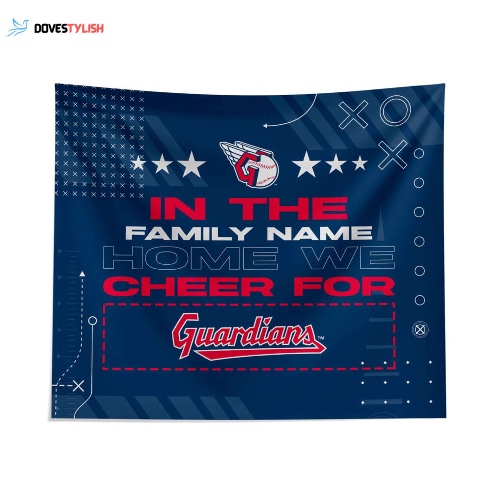 Custom Cleveland Guardians Cheer Tapestry – Personalized Sports Wall Decor
