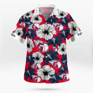 Cleveland Guardians Tropical Floral Aloha Hawaiian Shirt – Exotic Flower Pattern