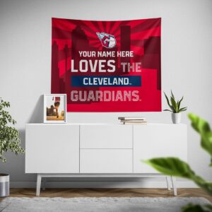 Cleveland Guardians Skyline Tapestry – Personalized Custom Decor for Fans