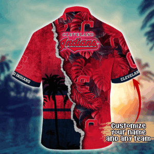 Cleveland Indians MLB Flower Hawaii Shirt   For Fans, Custom Summer Football Shirts