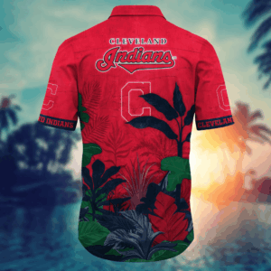 Cleveland Indians MLB Flower Hawaii Shirt   For Fans, Summer Football Shirts