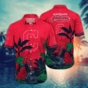 Cleveland Indians MLB Flower Hawaii Shirt   For Fans, Summer Football Shirts