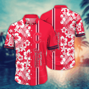 Cleveland Indians MLB Flower Hawaii Shirt   For Fans, Summer Football Shirts