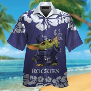 Colorado Rockies Baby Yoda Hawaiian Shirt Set for Men Women Kids