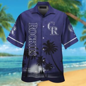 Colorado Rockies Hawaiian Shirt Set for Men Women Kids – Short Sleeve Button Up Aloha Tropical Design MTE03