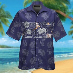 Colorado Rockies Hawaiian Shirt Set for Men Women Kids – Tropical Aloha Button Up – MTE09