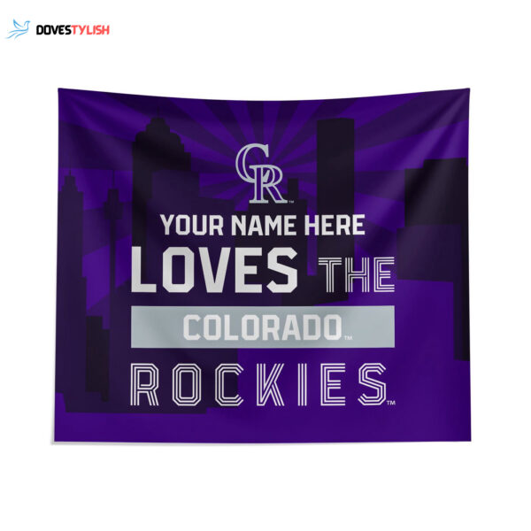 Custom Colorado Rockies Skyline Tapestry – Personalized Wall Decor