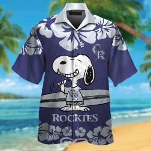 Colorado Rockies Snoopy Hawaiian Shirt Set for Men Women Kids – Aloha Tropical Button Up