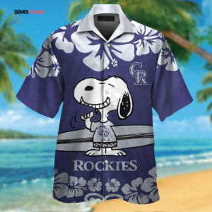 Colorado Rockies Snoopy Hawaiian Shirt Set for Men Women Kids - Aloha Tropical Button Up