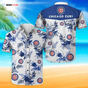 Chicago Cubs Floral Hawaiian Shirt - Perfect for Summer Vacation!