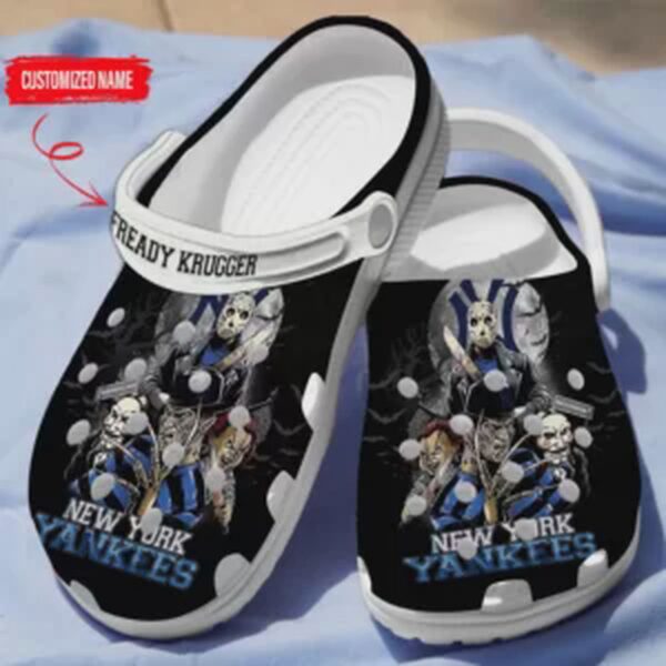 Custom Name New York Yankees Horror Characters Clogs