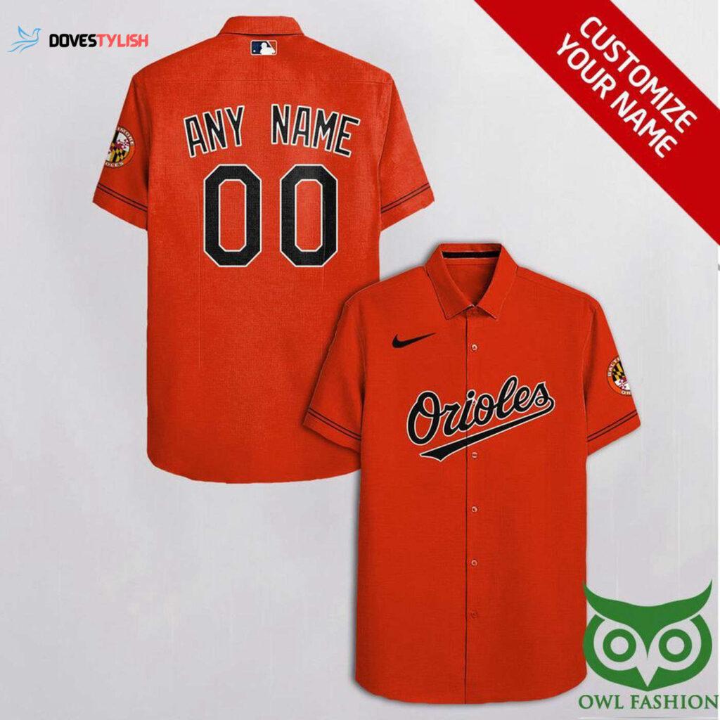 Personalized Baltimore Orioles Hawaiian Shirt with Custom Name and Number
