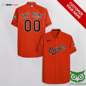 Personalized Baltimore Orioles Hawaiian Shirt with Custom Name and Number
