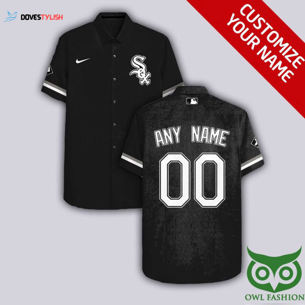 Personalized Chicago White Sox Black Hawaiian Shirt with Custom Name and Number