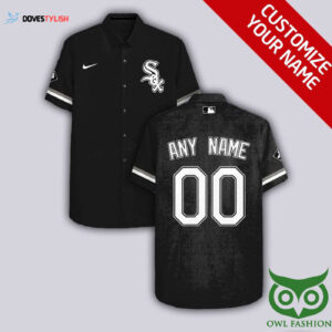 Personalized Chicago White Sox Black Hawaiian Shirt with Custom Name and Number