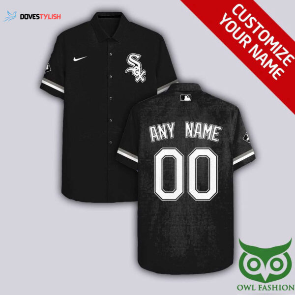 Personalized Chicago White Sox Black Hawaiian Shirt with Custom Name and Number