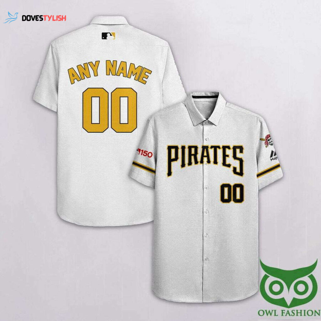 Personalized Pittsburgh Pirates Hawaiian Shirt – White Black Yellow