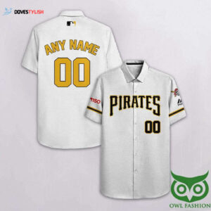Personalized Pittsburgh Pirates Hawaiian Shirt - White Black Yellow