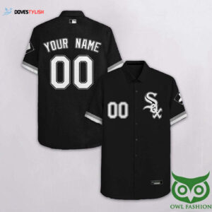 Custom Chicago White Sox Black & White Hawaiian Shirt - Personalized MLB Team Gear