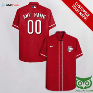 Custom Cincinnati Reds Red & White Hawaiian Shirt - Personalized MLB Fan Apparel