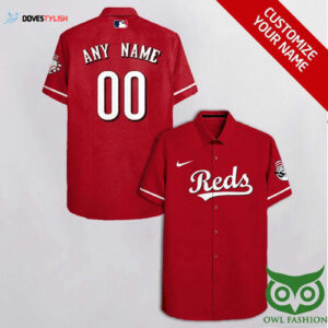 Custom Cincinnati Reds Red & White Hawaiian Shirt - Personalized Team Name Design