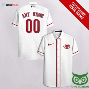 Personalized Cincinnati Reds White & Red Hawaiian Shirt - Custom MLB Fan Apparel