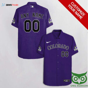 Custom Colorado Rockies Purple Hawaiian Shirt with White - Personalize Your Style!