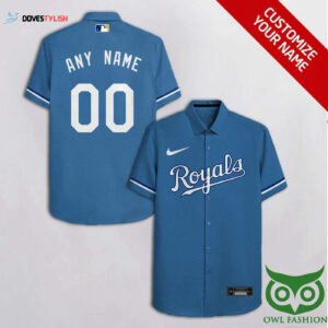 Personalized Kansas City Royals Blue & White Hawaiian Shirt - Custom MLB Fan Apparel